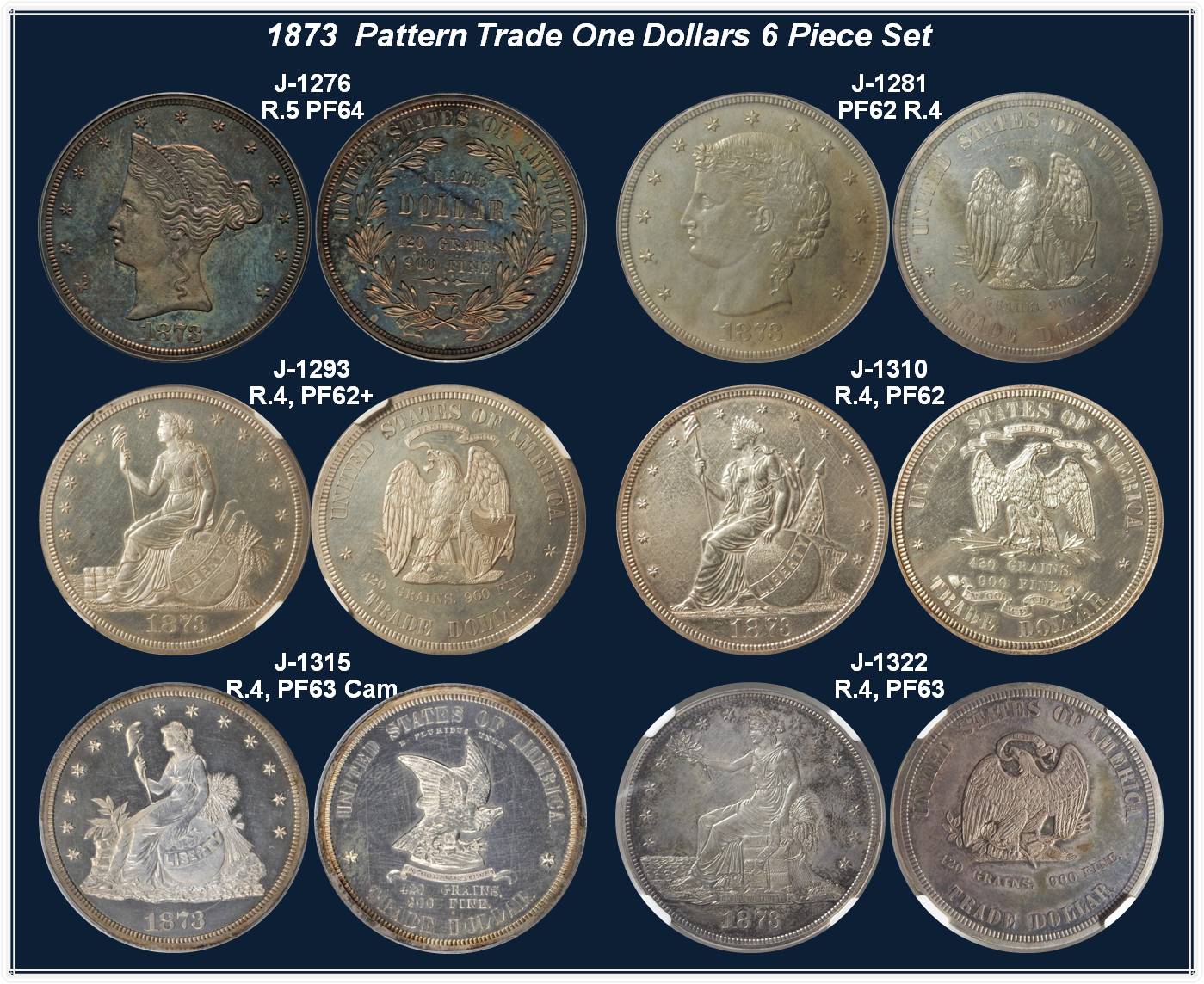 US Trade Dollar Pattern Type Set Custom Set